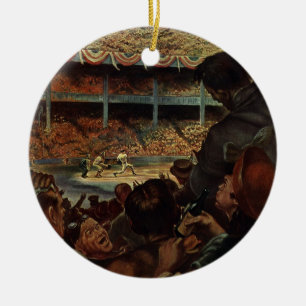 Adorno De Cerámica Vintage Sports Fans en un estadio de béisbol