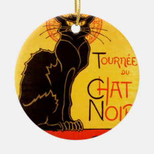 Adorno De Cerámica Vintage Tournee de Chat Noir Gato Negro