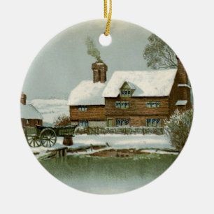 Adorno De Cerámica Vintage Tudor Country Cottage
