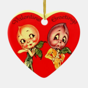 Adorno De Cerámica Vintage Valentine Heart