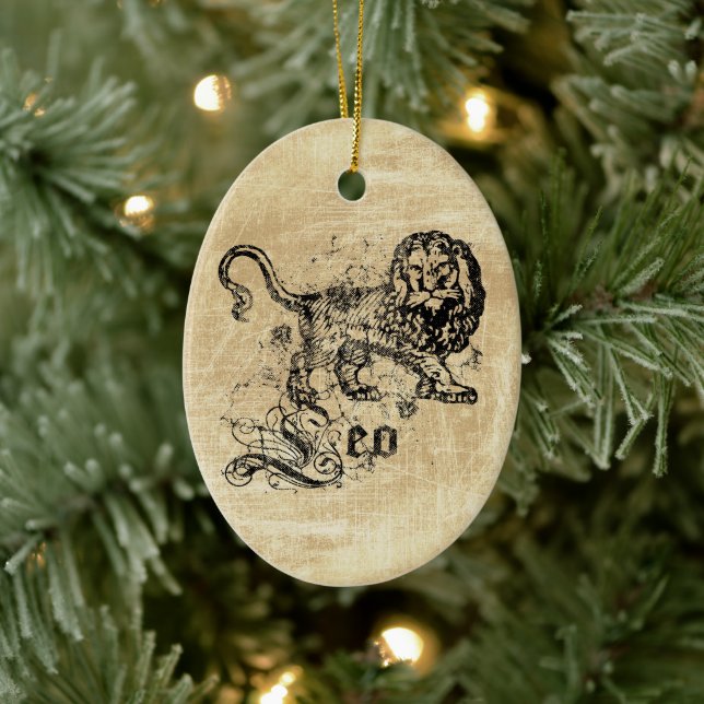 Adorno De Cerámica Vintage Zodiac Leo (Árbol)
