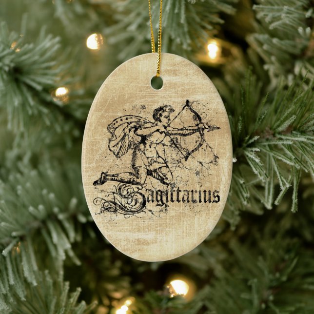 Adorno De Cerámica Vintage Zodiac Sagittarius (Árbol)