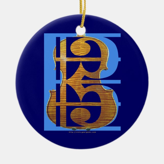 Adorno De Cerámica Viola en Clef de alto (Frente)