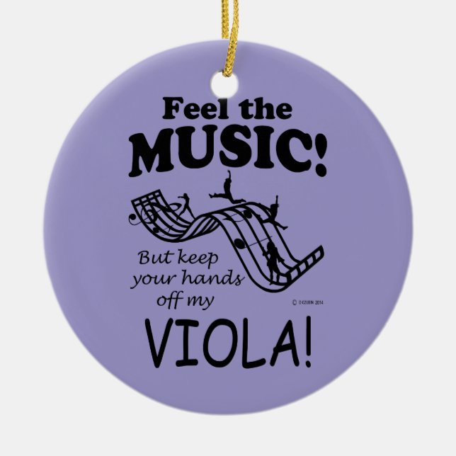 Adorno De Cerámica Viola Siente La Música (Frente)