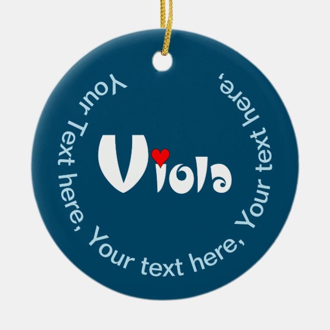 Adorno De Cerámica Viola Small Heart (Frente)