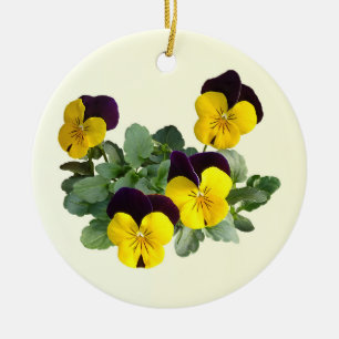 Adorno De Cerámica Violas Sorbet Salto Amarillo