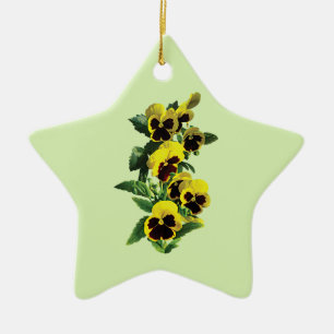 Adorno De Cerámica Violeta Amarillo Cascada
