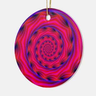 Adorno De Cerámica Violeta roja y espiral azul