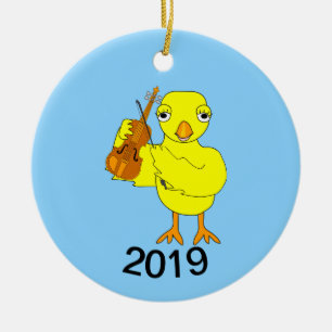 Adorno De Cerámica Violin Chick