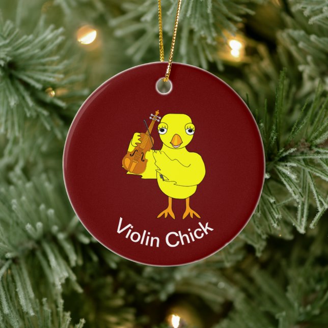 Adorno De Cerámica Violin Chick (Árbol)