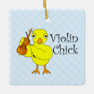 Adorno De Cerámica Violin ChickText