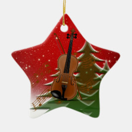 Adorno De Cerámica Violín en Navidades