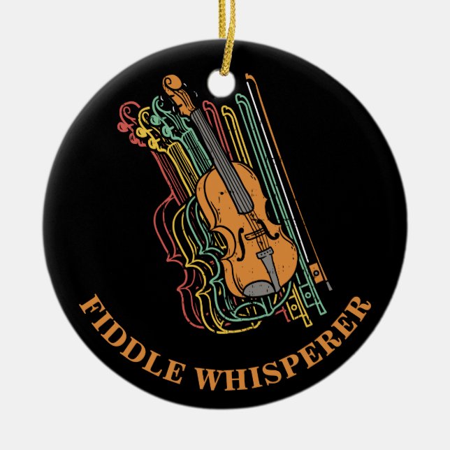 Adorno De Cerámica Violin Fiddle Whisperer Pun (Frente)