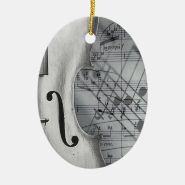 Adorno De Cerámica Violin Ornament (Frente)