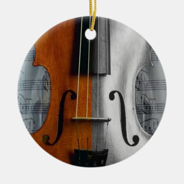 Adorno De Cerámica Violin Ornament (Frente)