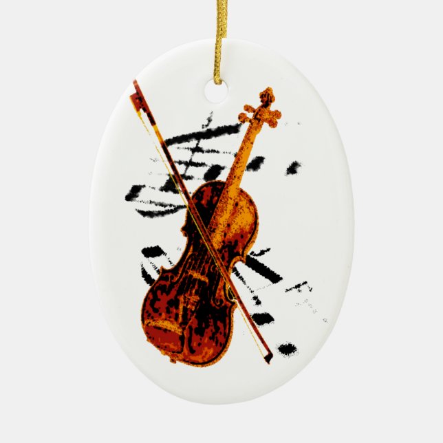 Adorno De Cerámica Violin Ornament (Frente)