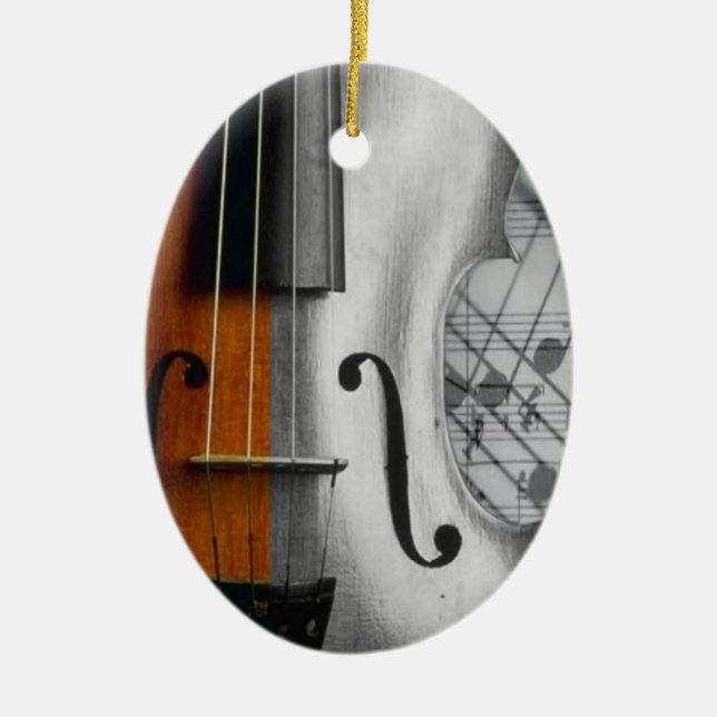 Adorno De Cerámica Violin Ornament (Frente)