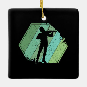Adorno De Cerámica Violin Player Retro