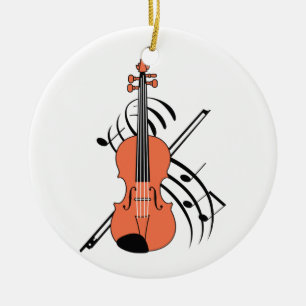 Adorno De Cerámica Violín y música