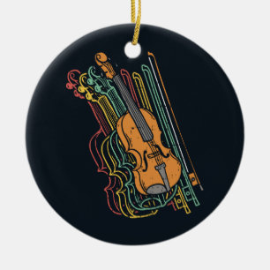 Adorno De Cerámica Violinista Holiday Violín Antiguo