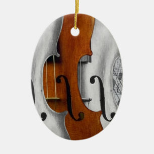 Adorno De Cerámica Violins Ornament