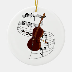 Adorno De Cerámica Violoncelo