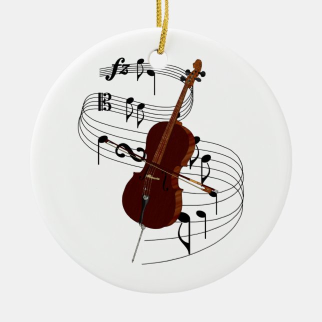 Adorno De Cerámica Violoncelo (Frente)