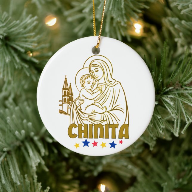 Adorno De Cerámica Virgen de la Chinita - Maracaibo Icónico, Venezuel (Árbol)