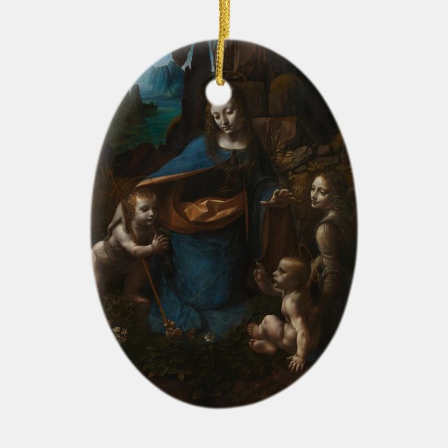 Adorno De Cerámica virgen de las rocas (Frente)