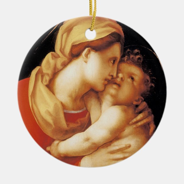 Adorno De Cerámica Virgen e Niño de Jacopo Da Pontormo (Frente)