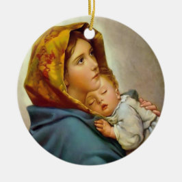 Adorno De Cerámica Virgen María y Niño vintage Madonna 