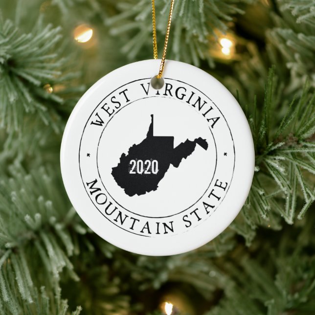 Adorno De Cerámica Virginia Occidental personalizada (Árbol)