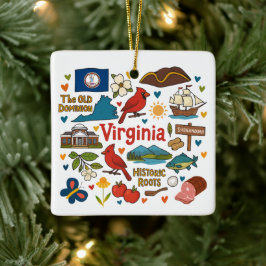 Adorno De Cerámica Virginia Viaje Familiar Personalizado Navidad