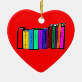 Adorno De Cerámica Virginia Wright I Heart Books Heart Shape