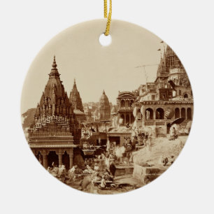 Adorno De Cerámica Vishnu Pud y otros templos, Benares (foto de la
