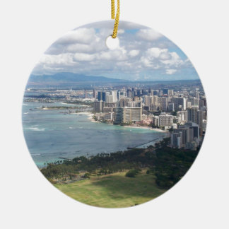 ADORNO DE CERÁMICA VISIÓN DESDE LA CABEZA OAHU, HAWAII DEL DIAMANTE