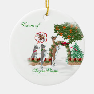 Adorno De Cerámica Visiones de Navidades de cabras de SugarPlums