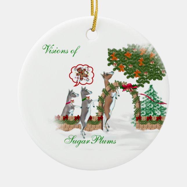 Adorno De Cerámica Visiones de Navidades de cabras de SugarPlums (Frente)