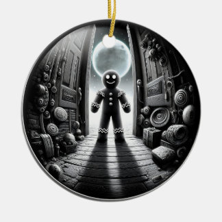 Adorno De Cerámica Visitante de Gingerbread iluminado en puerta | Fis