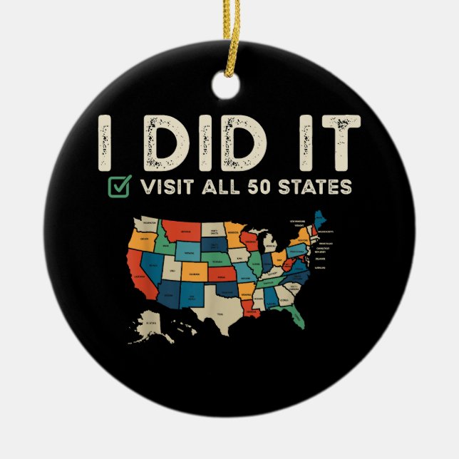 Adorno De Cerámica Visited All 50 US States - USA Map Travel - Visit  (Frente)