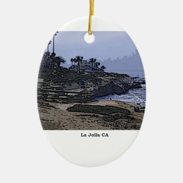Adorno De Cerámica Vista de la cala de La Jolla (Frente)