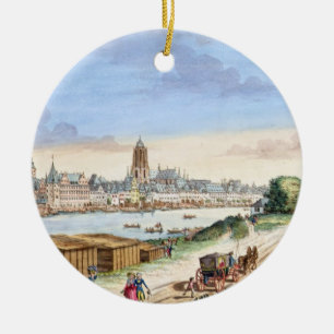 Adorno De Cerámica Vista de la ciudad de Francfort, haciendo frente