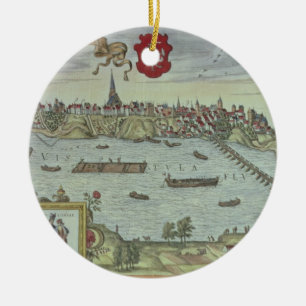 Adorno De Cerámica Vista de la ciudad de Varsovia al lado del río