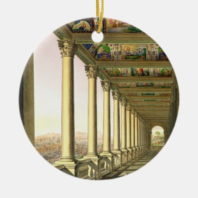 Adorno De Cerámica Vista de la tercera logia del piso en el Vatican, (Frente)