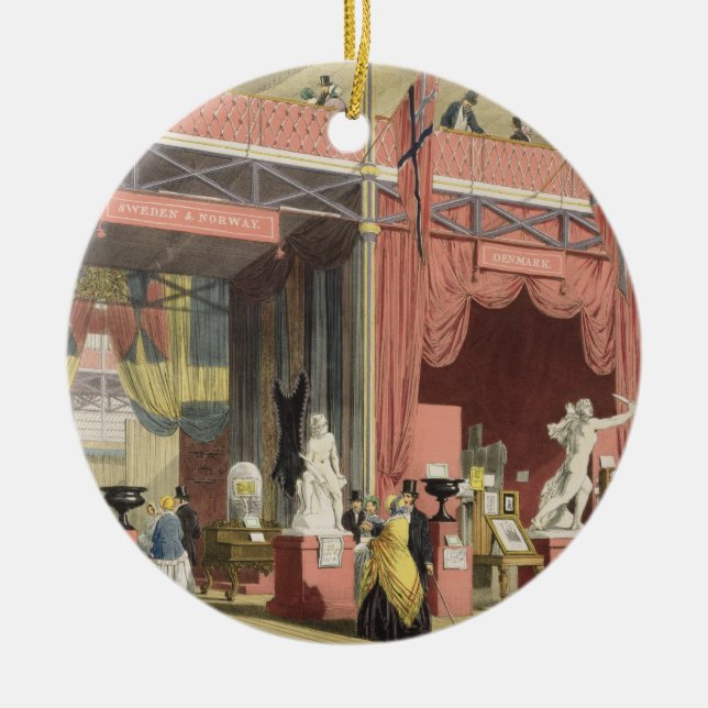 Adorno De Cerámica Vista de las secciones de Suecia, Noruega y Dinama (Frente)