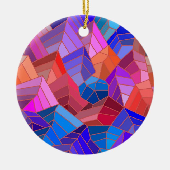 Adorno De Cerámica Vista de montañas de fantasía desde el cielo (Frente)