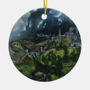 Adorno De Cerámica Vista de Toledo, El Greco