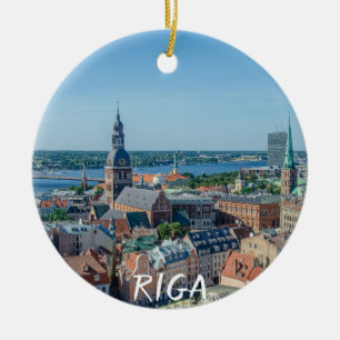 Adorno De Cerámica Vista del centro de Riga desde arriba