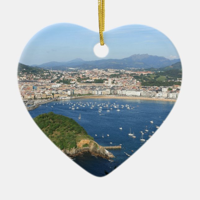 Adorno De Cerámica Vista panorámica del País Vasco de San Sebastián E (Frente)