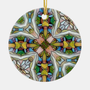 Adorno De Cerámica Vitral cruciforme hermoso inspirador